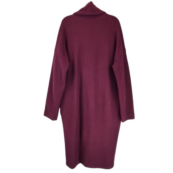 MOTH ANTHROPOLOGIE Boiled Wool Unstructured Coat Pockets Burgundy SZ MED EUC - Picture 6 of 12